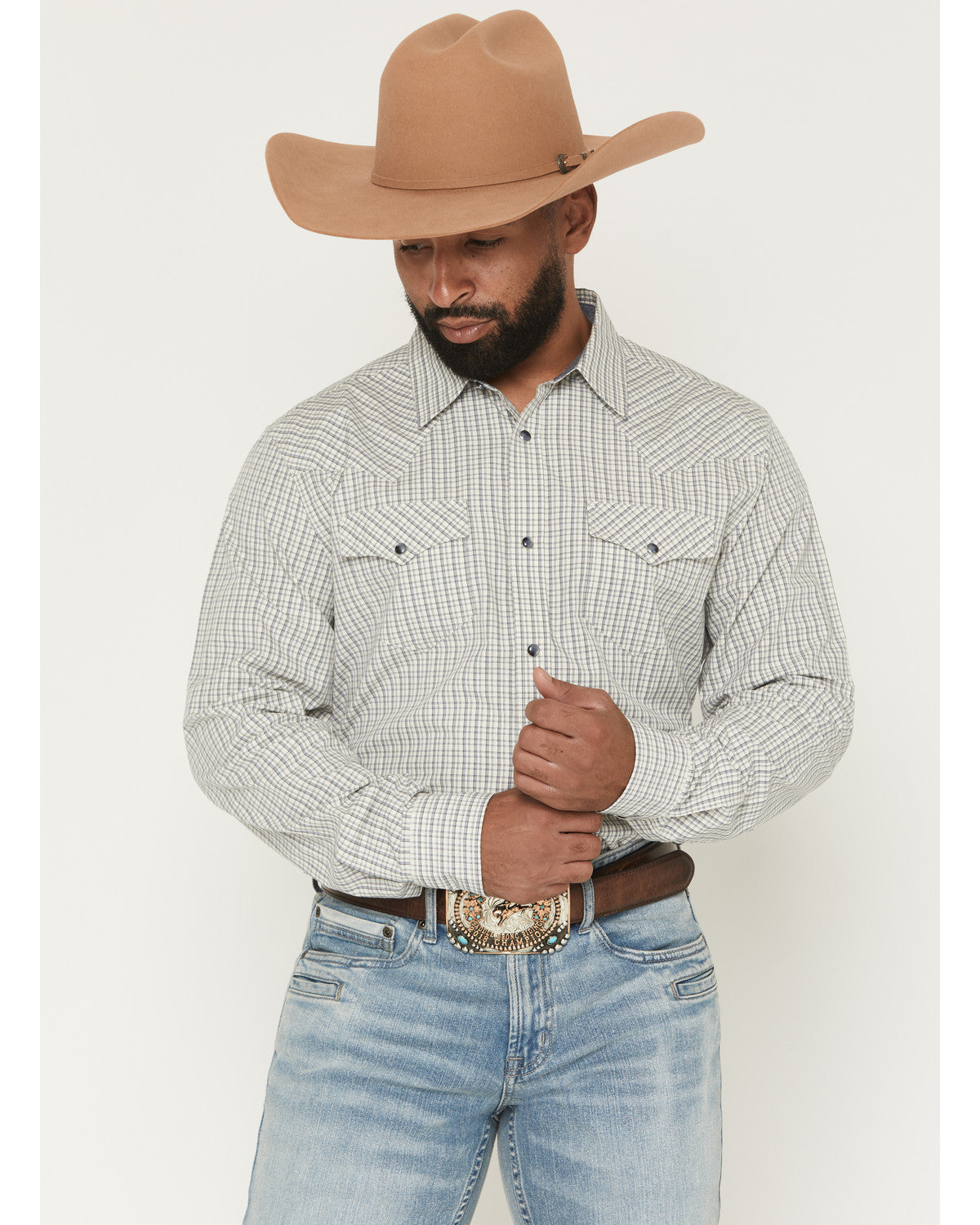 Cody James Men's Carson Plaid Print Long Sleeve Snap Western Shirt