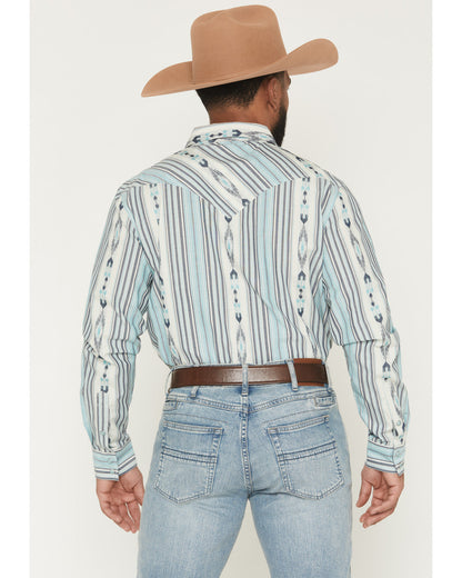 Cody James Men's Heath Southwestern Striped Long Sleeve Snap Stretch W