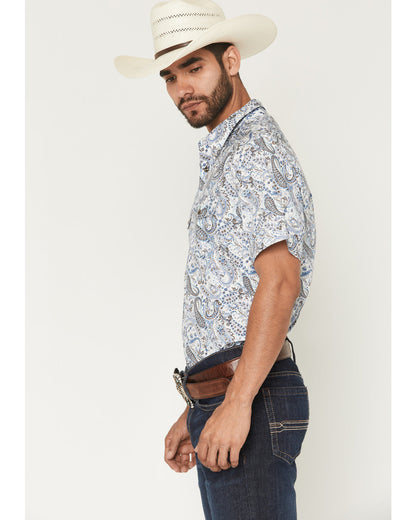 Cody James Men's Ryder Paisley Print Short Sleeve Snap Western Shirt