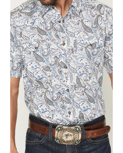 Cody James Men's Ryder Paisley Print Short Sleeve Snap Western Shirt