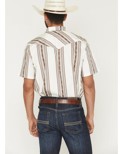 Cody James Men's Atticus Stripe Print Short Sleeve Snap Western Shirt