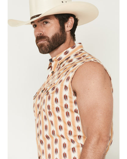 Cody James Men's Saint Southwestern Stripe Print Sleeveless Snap Weste