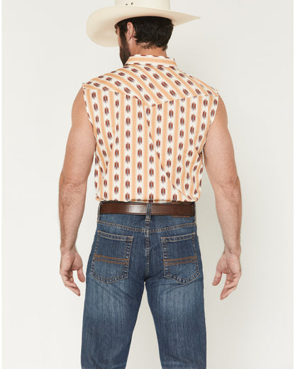 Cody James Men's Saint Southwestern Stripe Print Sleeveless Snap Weste