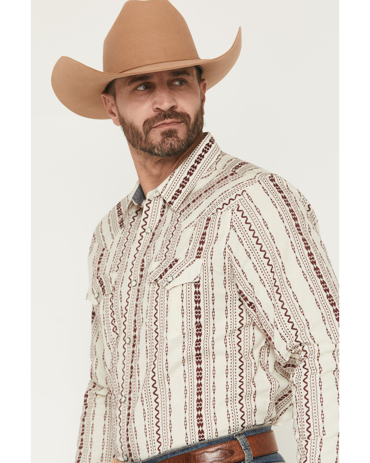 Cody James Men's Warhunt Dobby Striped Long Sleeve Snap Western Shirt