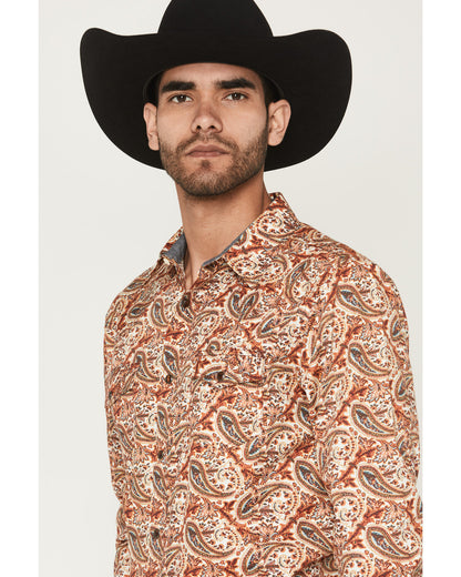 Cody James Men's Cowboy Boogie Paisley Print Long Sleeve Snap Western