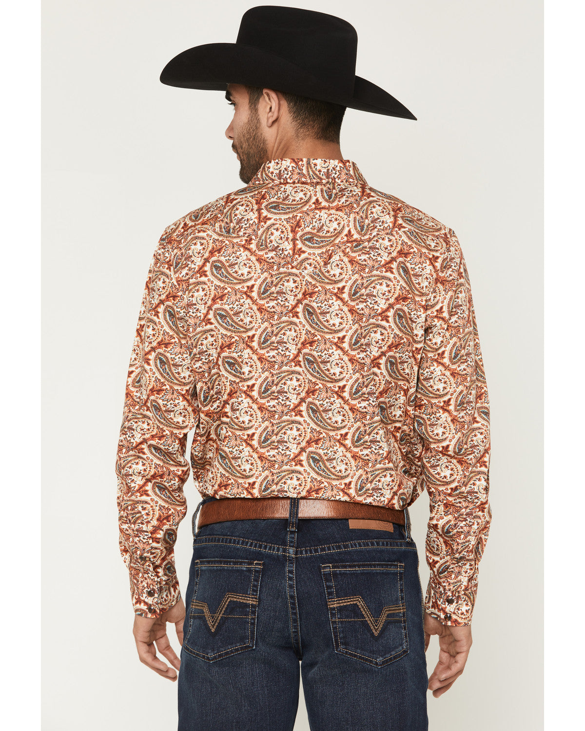 Cody James Men's Cowboy Boogie Paisley Print Long Sleeve Snap Western