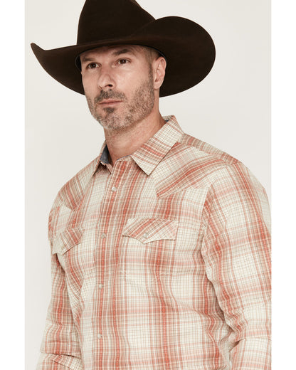Cody James Men's Legend Dobby Plaid Print Long Sleeve Snap Western Shi