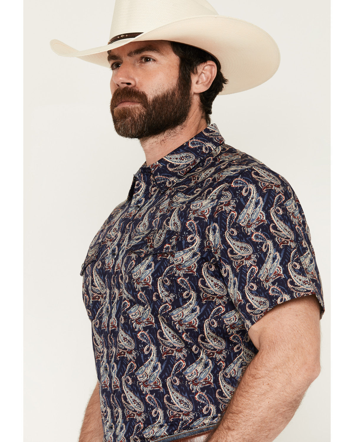 Cody James Men's Easy Livin' Paisley Print Short Sleeve Snap Western S