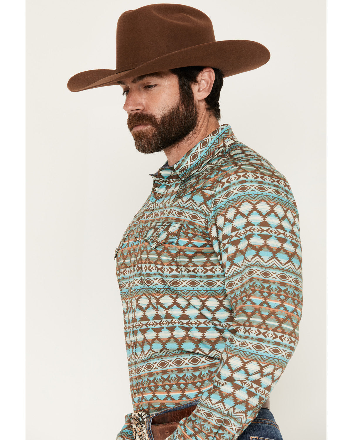Cody James Men's Woodward Southwestern Long Sleeve Snap Western Shirt