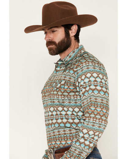 Cody James Men's Woodward Southwestern Long Sleeve Snap Western Shirt