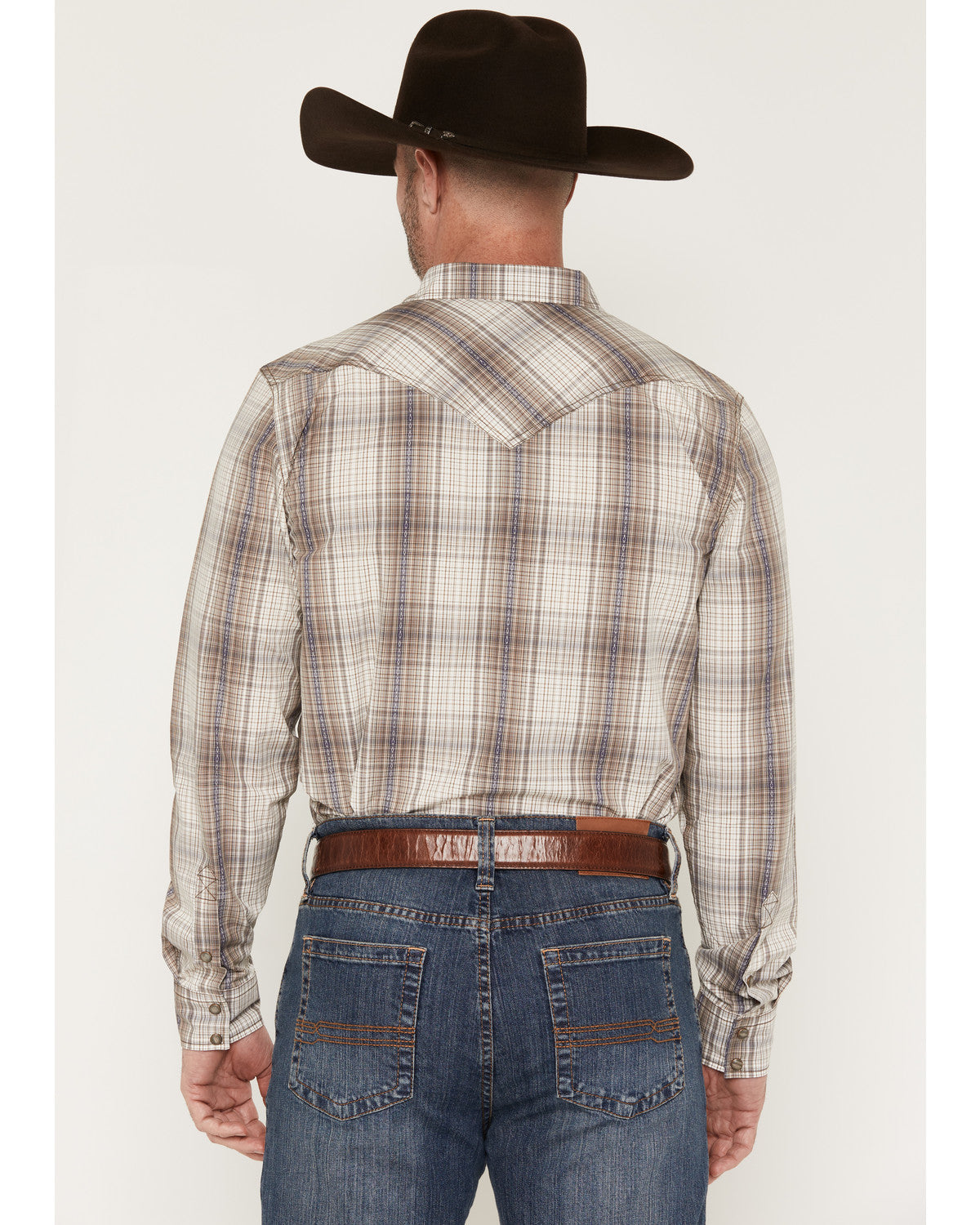 Cody James Men's Legend Dobby Plaid Print Long Sleeve Snap Western Shi
