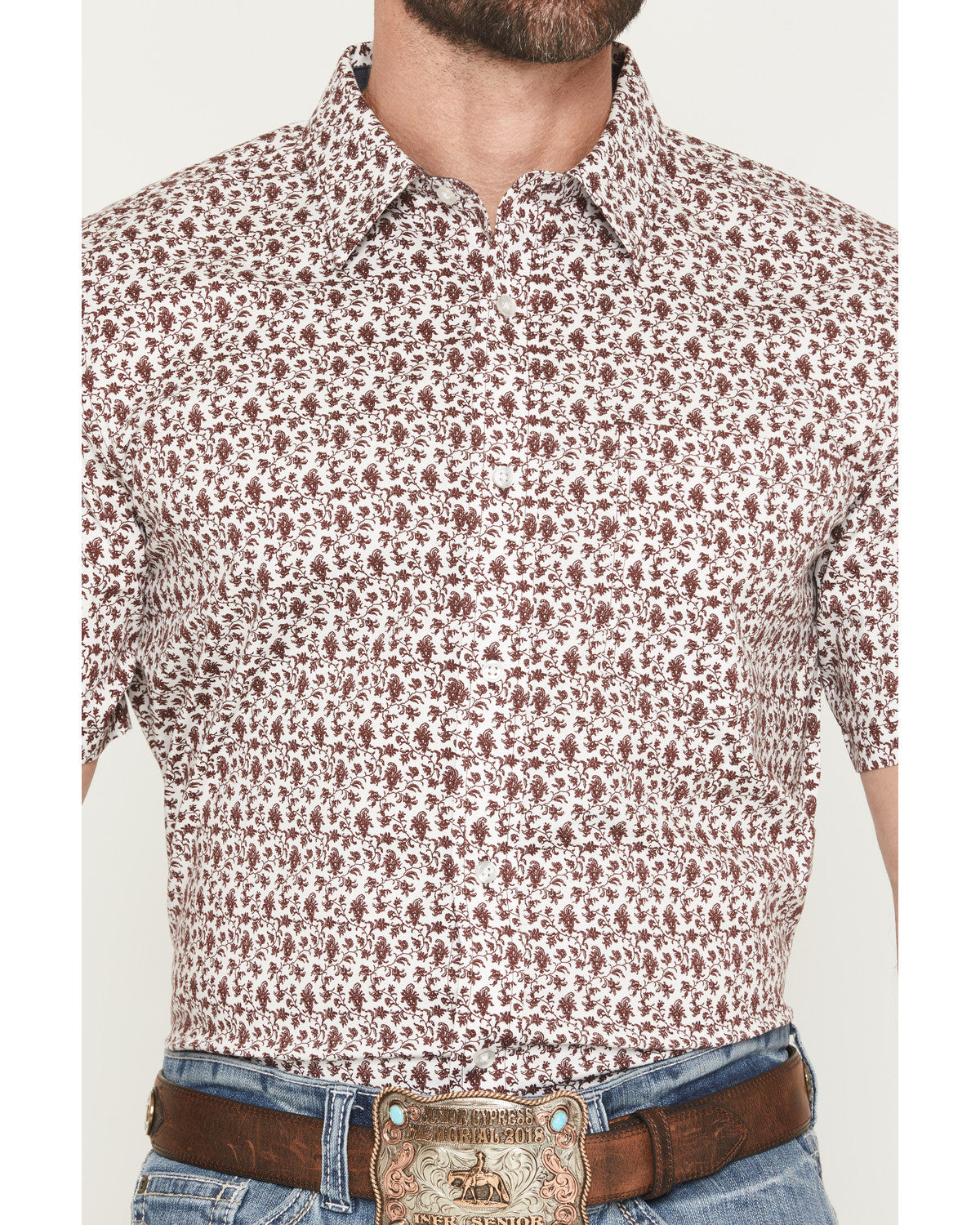 Cody James Men's Neon Moon Floral Print Short Sleeve Button-Down Stret