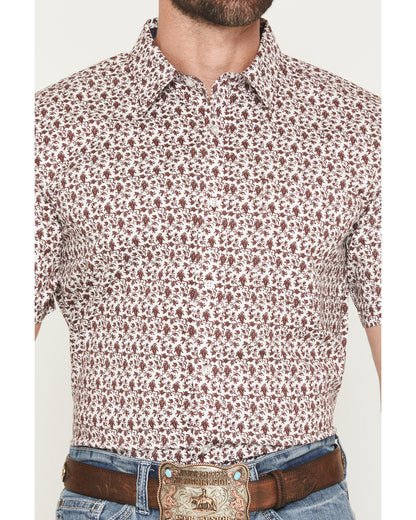 Cody James Men's Neon Moon Floral Print Short Sleeve Button-Down Stret