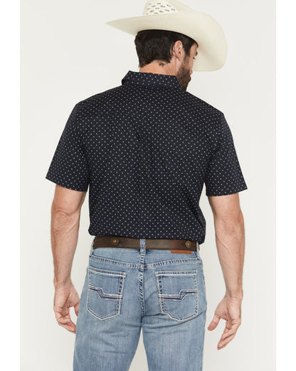 Cody James Men's Barrel Rider Geo Print Short Sleeve Button-Down Stret