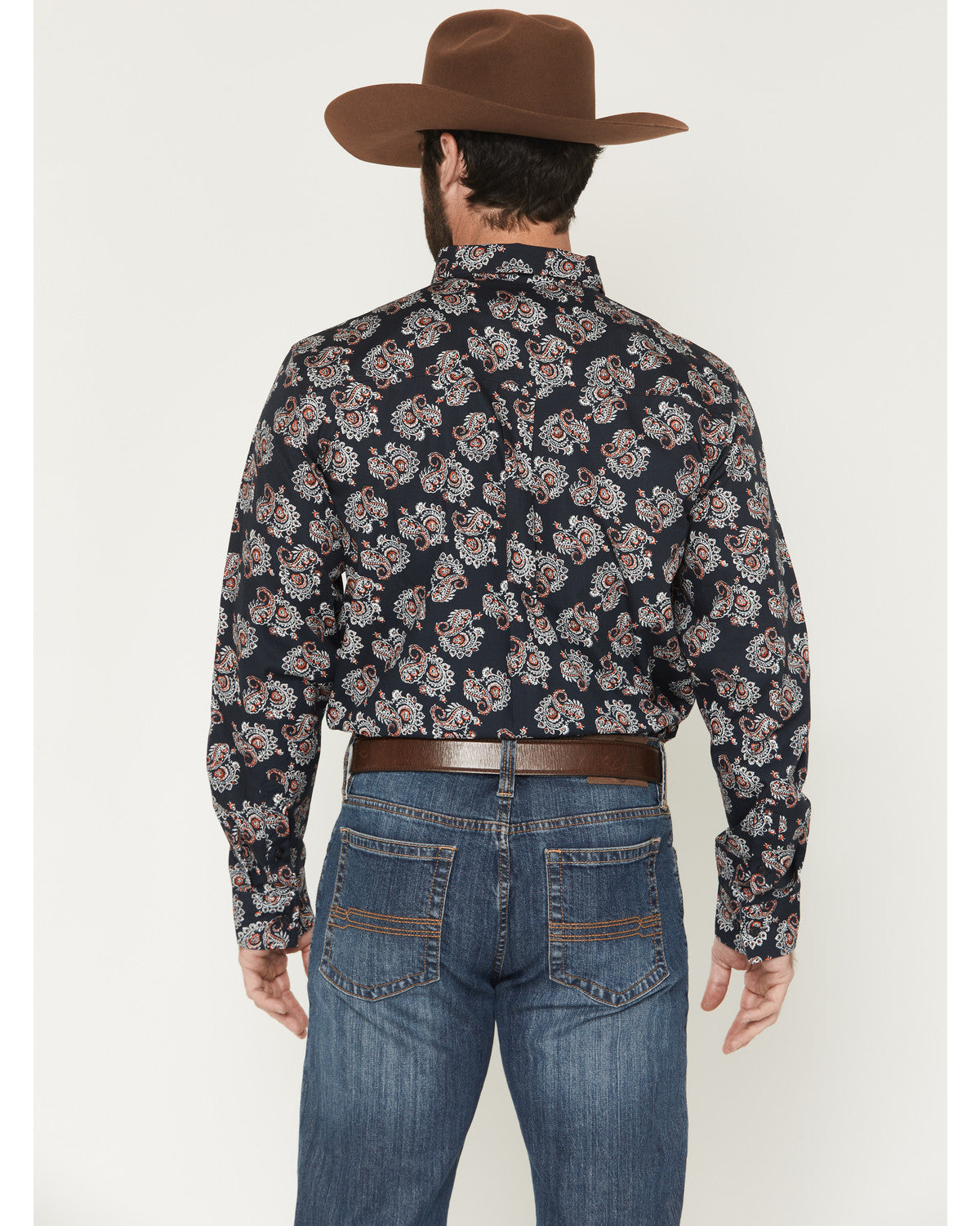 Cody James Men's Truett Paisley Print Long Sleeve Button-Down Western