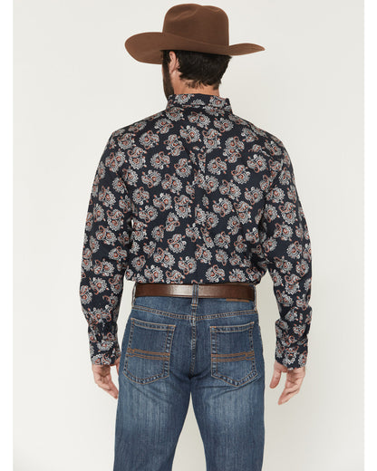 Cody James Men's Truett Paisley Print Long Sleeve Button-Down Western