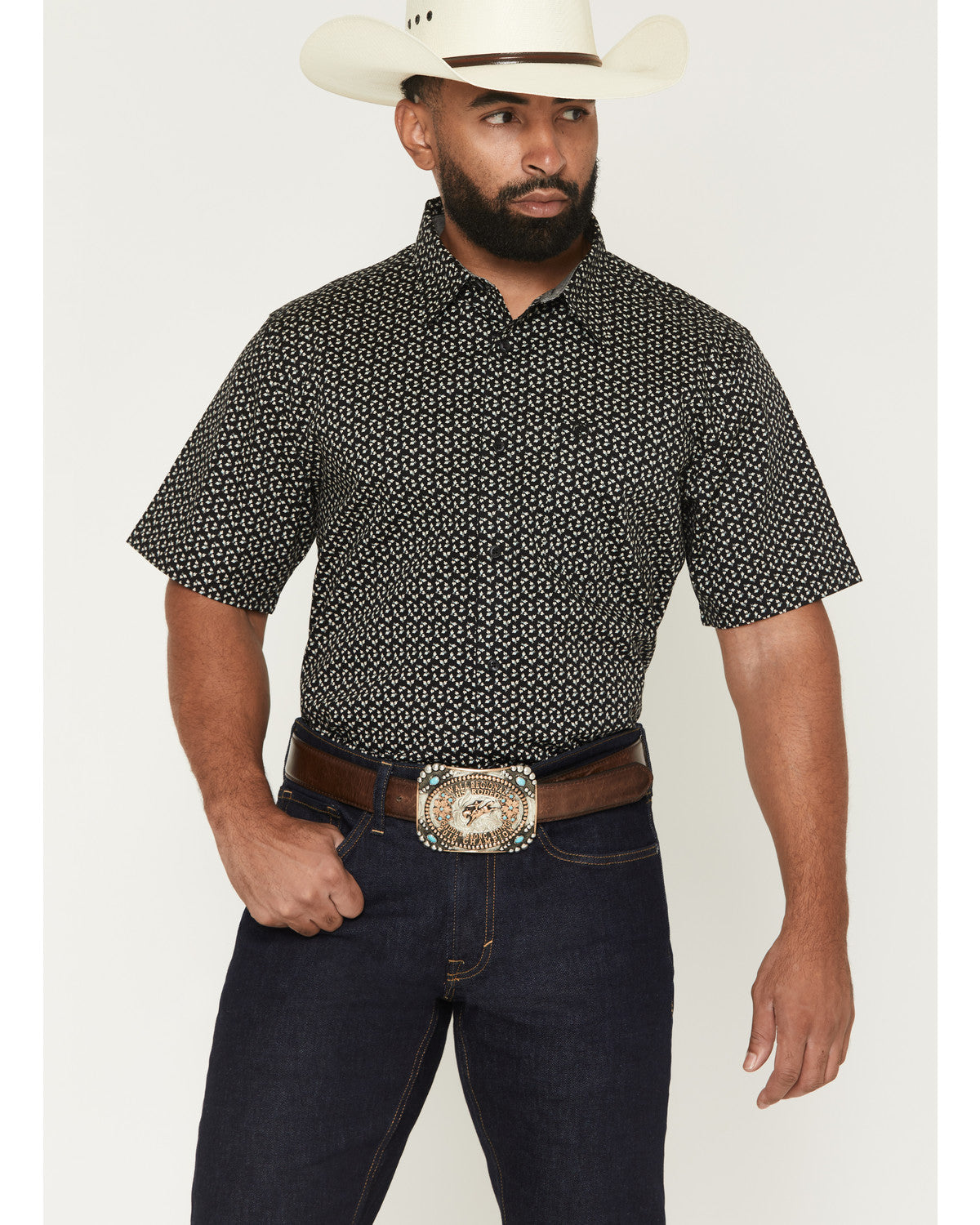 Cody James Men's Shiloh Micro Floral Print Short Sleeve Button-Down St