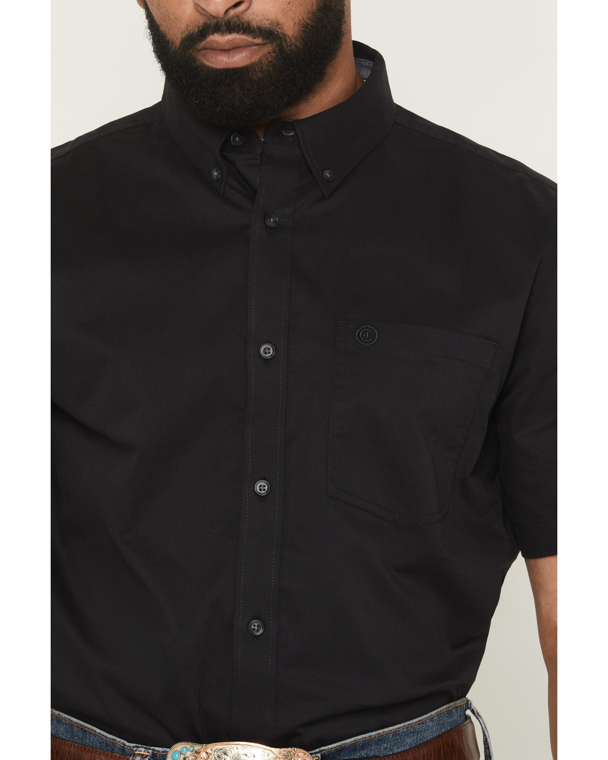 Cody James Men's Basic Solid Short Sleeve Button-Down Stretch Western