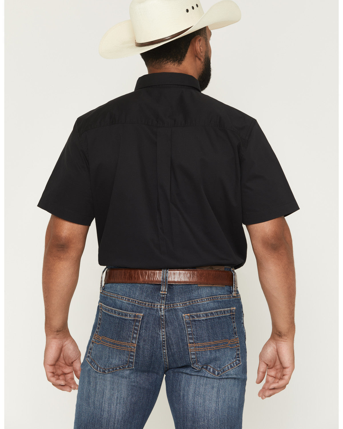 Cody James Men's Basic Solid Short Sleeve Button-Down Stretch Western