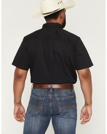 Cody James Men's Basic Solid Short Sleeve Button-Down Stretch Western