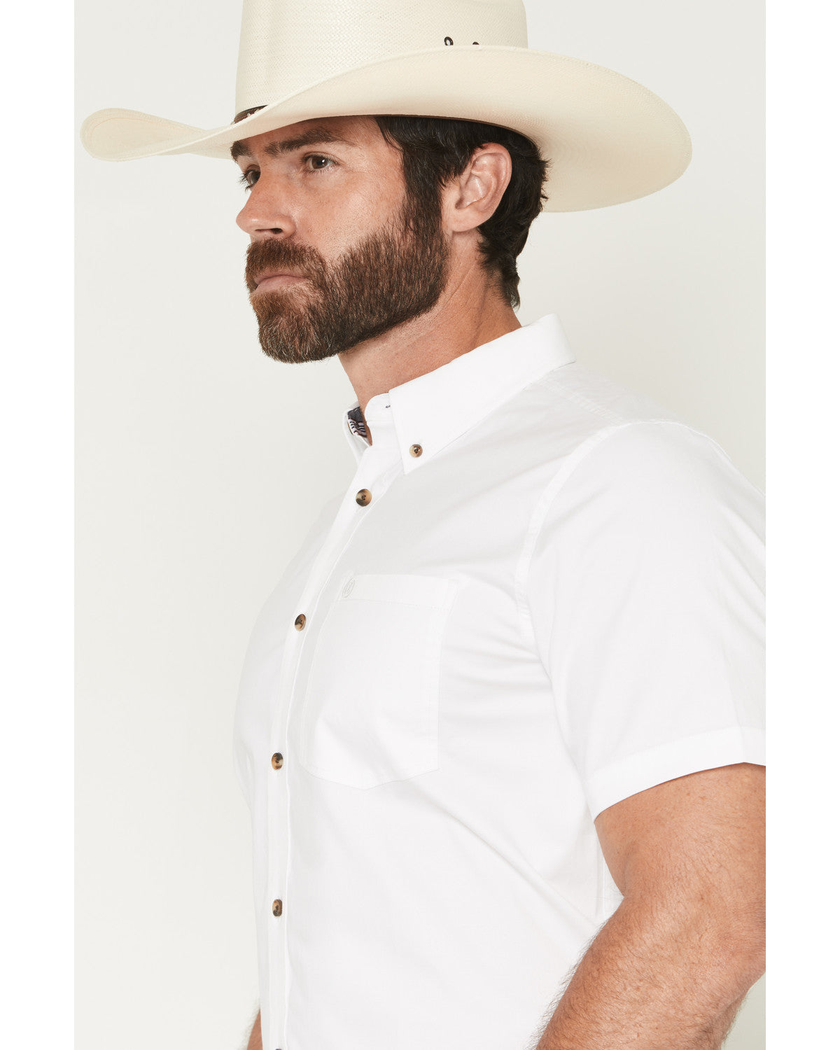 Cody James Men's Basic Solid Short Sleeve Button-Down Stretch Western