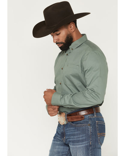 Cody James Men's Basic Solid Long Sleeve Button-Down Stretch Western S
