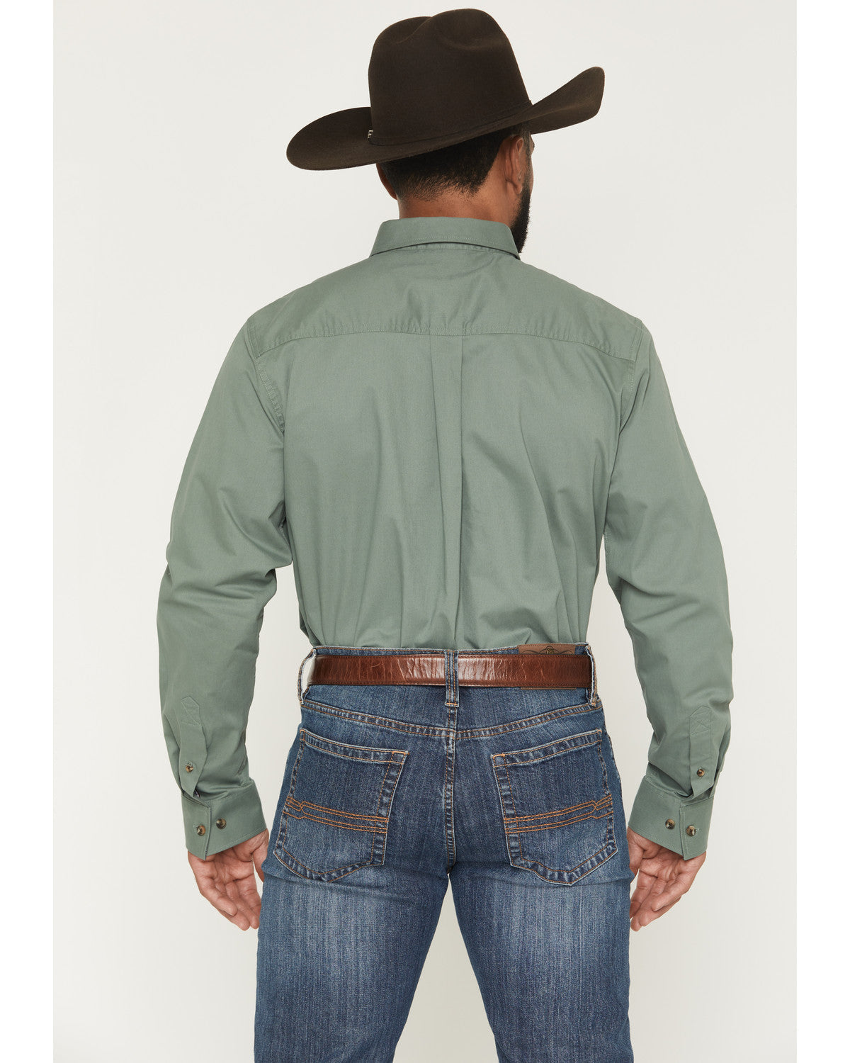 Cody James Men's Basic Solid Long Sleeve Button-Down Stretch Western S