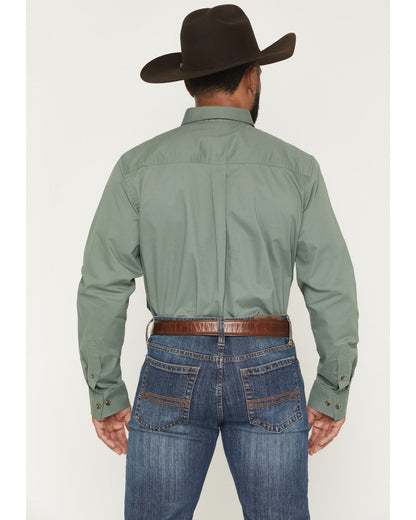 Cody James Men's Basic Solid Long Sleeve Button-Down Stretch Western S