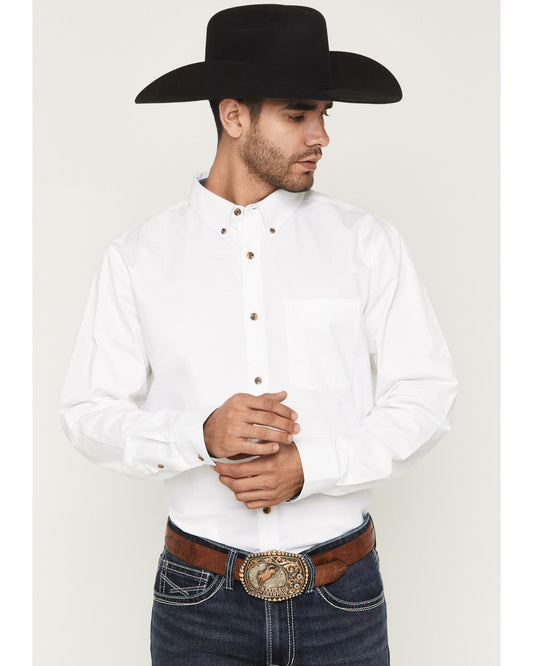 Cody James Men's Basic Solid Long Sleeve Button-Down Stretch Western S