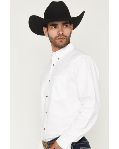 Cody James Men's Basic Solid Long Sleeve Button-Down Stretch Western S