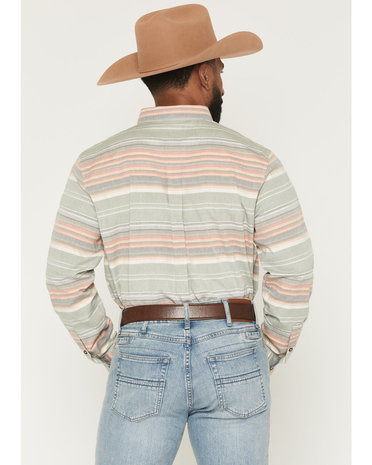 Cody James Men's Harlan Striped Print Long Sleeve Button-Down Western
