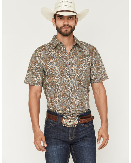 Cody James Men's Wells Floral Paisley Print Short Sleeve Button-Down S