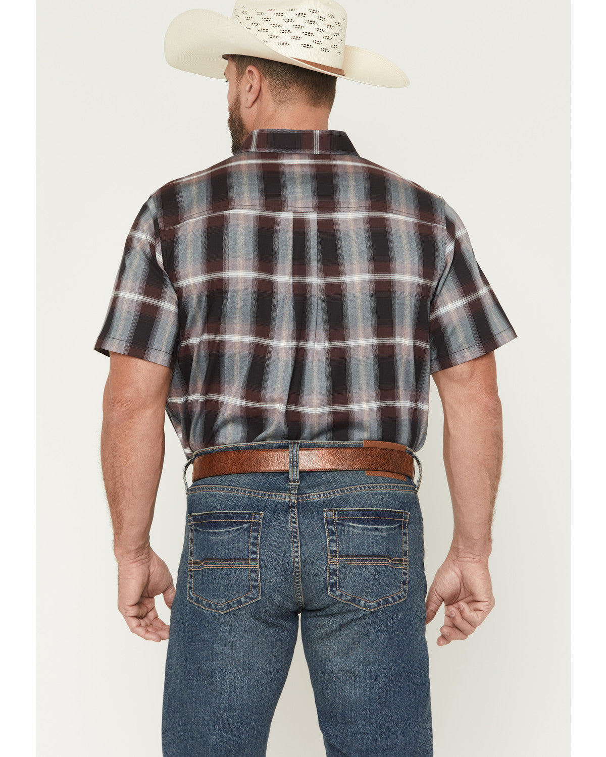 Cody James Men's Bowen Plaid Print Short Sleeve Button-Down Stretch We