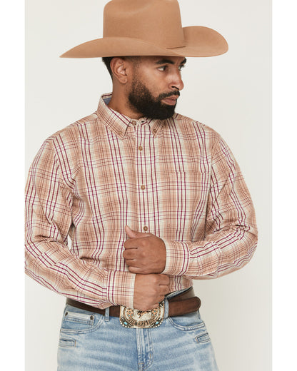 Cody James Men's Bodie Plaid Print Long Sleeve Button-Down Stretch Wes