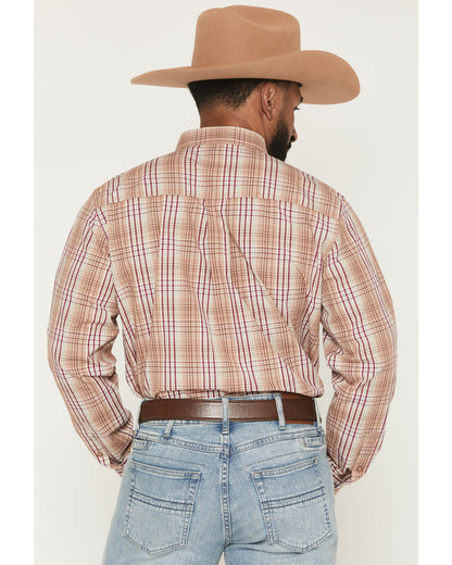 Cody James Men's Bodie Plaid Print Long Sleeve Button-Down Stretch Wes