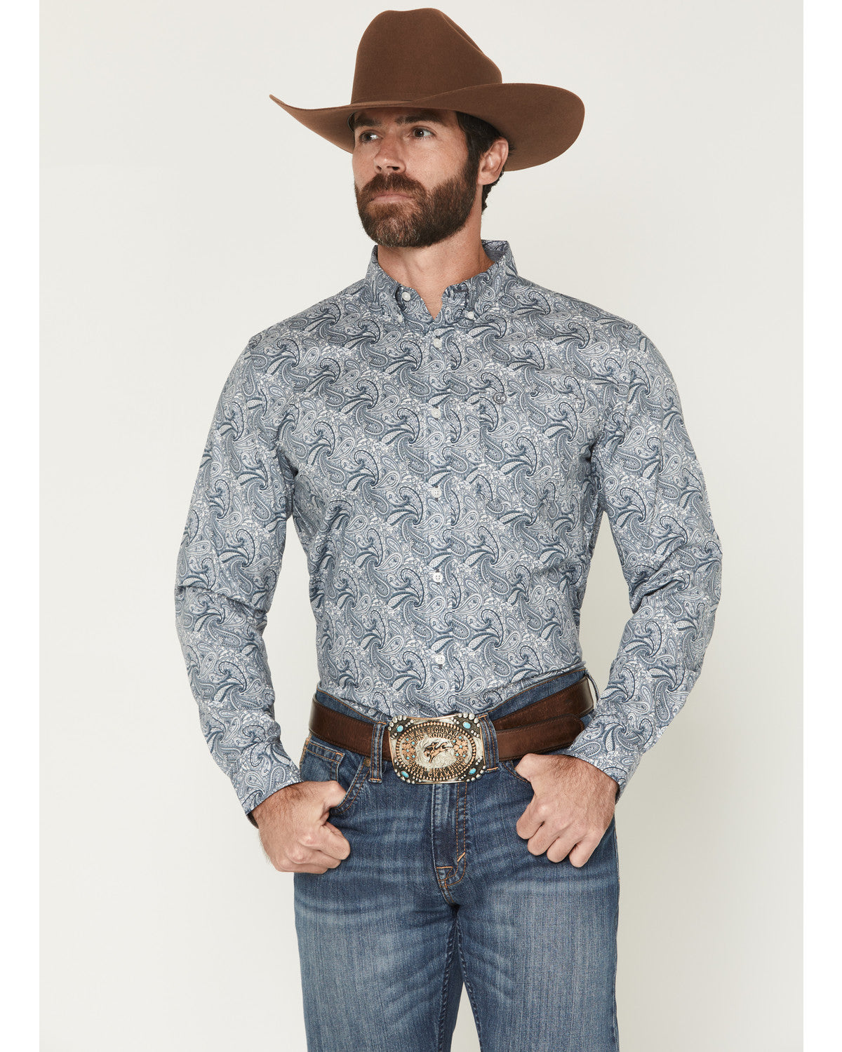Cody James Men's Zeke Paisley Print Long Sleeve Button-Down Stretch We