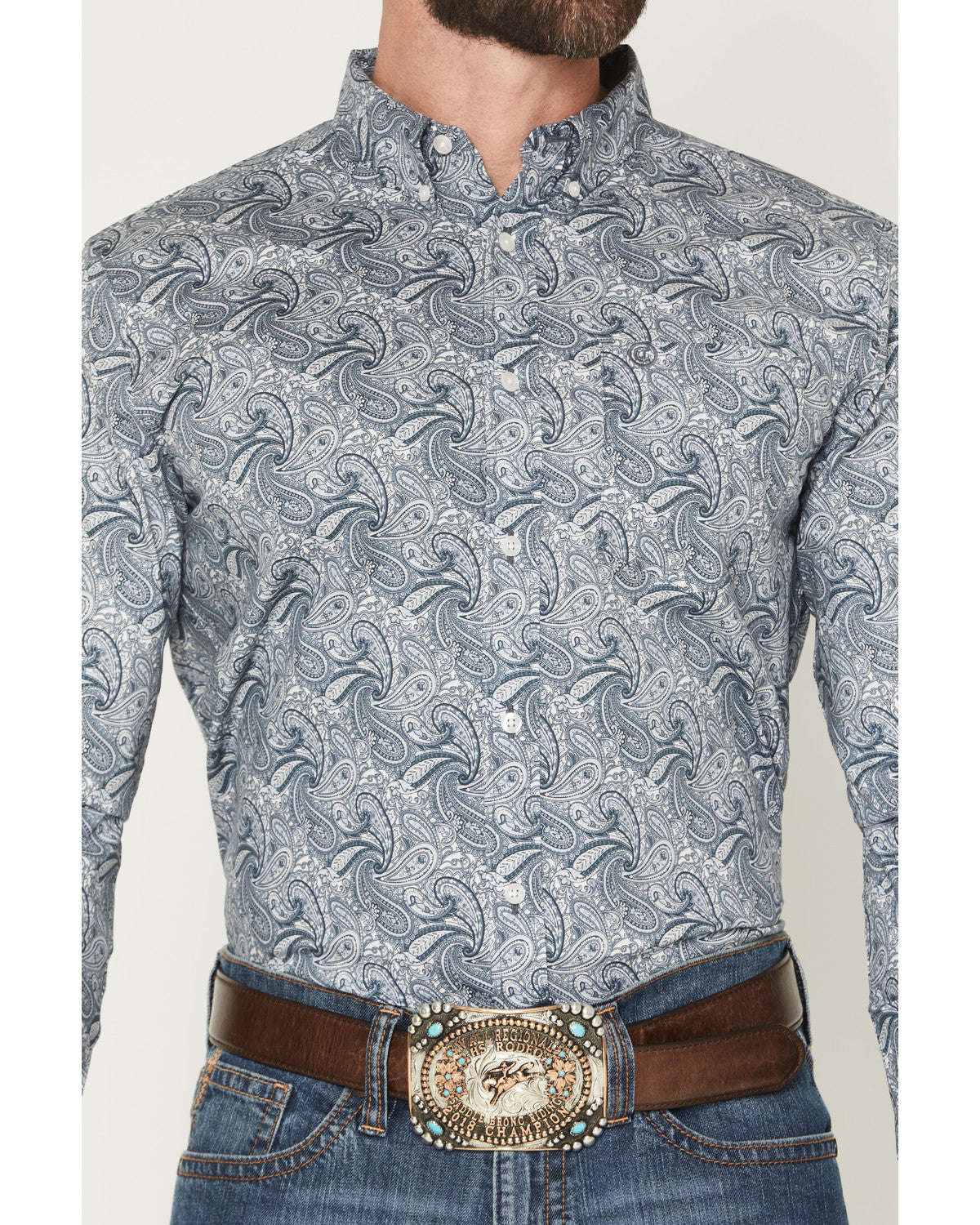 Cody James Men's Zeke Paisley Print Long Sleeve Button-Down Stretch We
