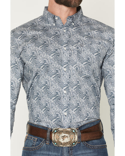 Cody James Men's Zeke Paisley Print Long Sleeve Button-Down Stretch We