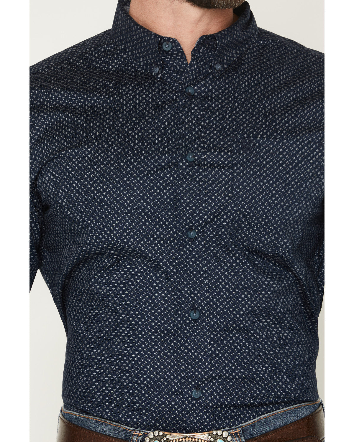 Cody James Men's Tripp Micro Geo Print Long Sleeve Button-Down Stretch