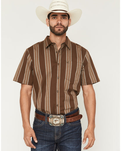Cody James Silas Stripe Print Short Sleeve Button-Down Stretch Western