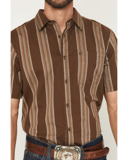 Cody James Silas Stripe Print Short Sleeve Button-Down Stretch Western