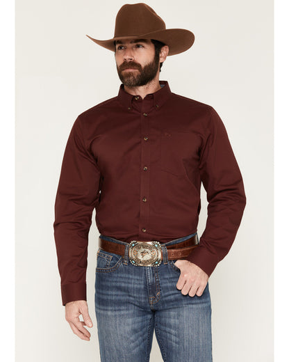 Cody James Men's Basic Solid Long Sleeve Button-Down Stretch Western S