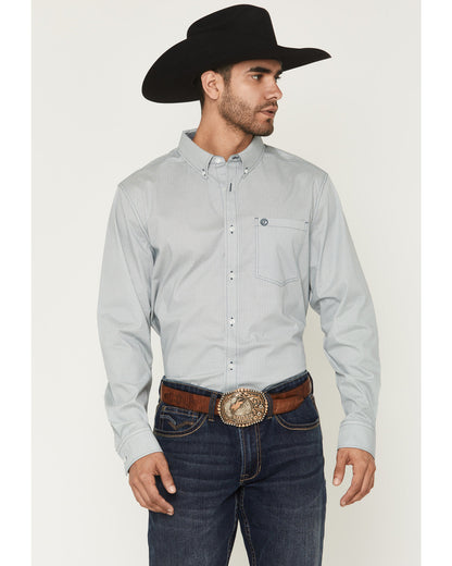 Cody James Men's Day Job Geo Print Long Sleeve Button-Down Stretch Wes
