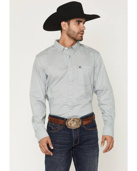 Cody James Men's Day Job Geo Print Long Sleeve Button-Down Stretch Wes