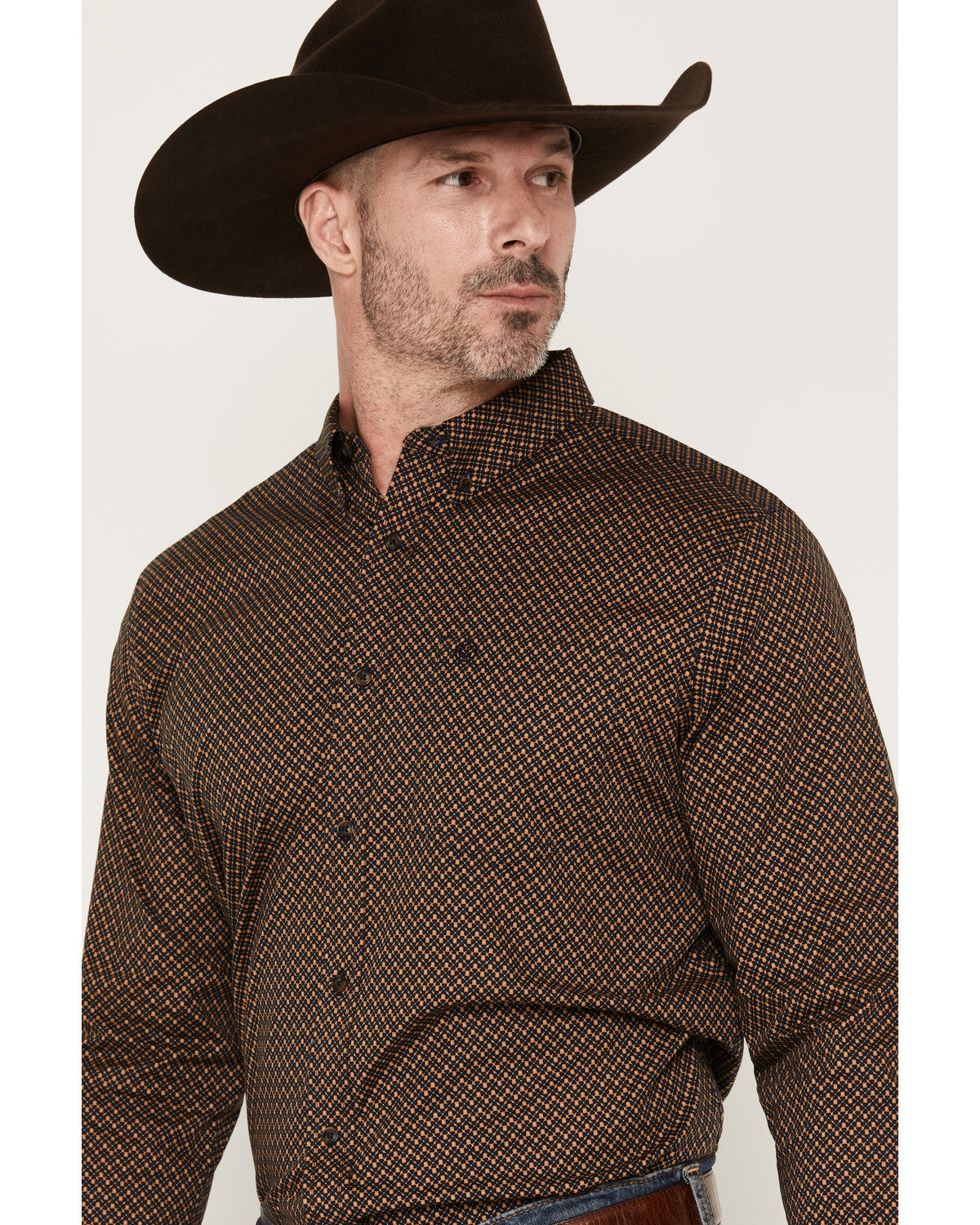 Cody James Men's Fast Forward Geo Print Long Sleeve Button-Down Stretc