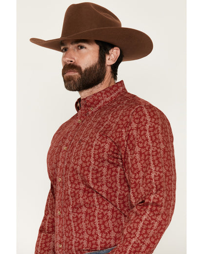 Cody James Men's Ol Hickory Floral Stripe Print Long Sleeve Button-Dow