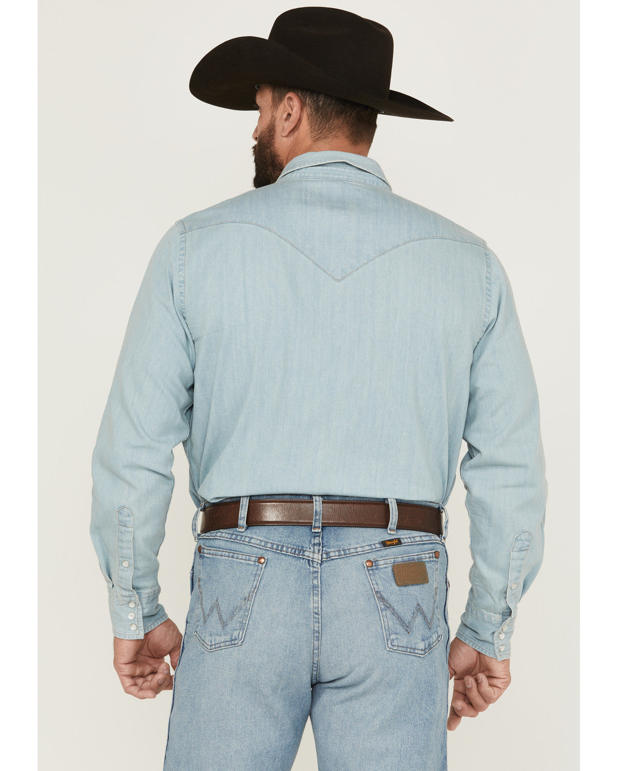 Cody James Men's Frosty Light Wash Long Sleeve Snap Denim Western Shir