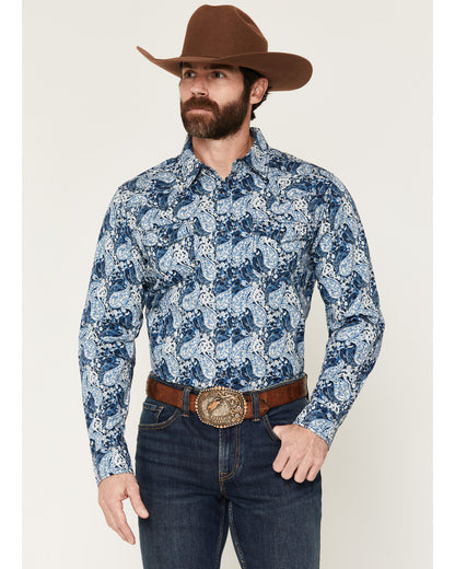 Cody James Men's Escape Route Paisley Print Long Sleeve Snap Western S