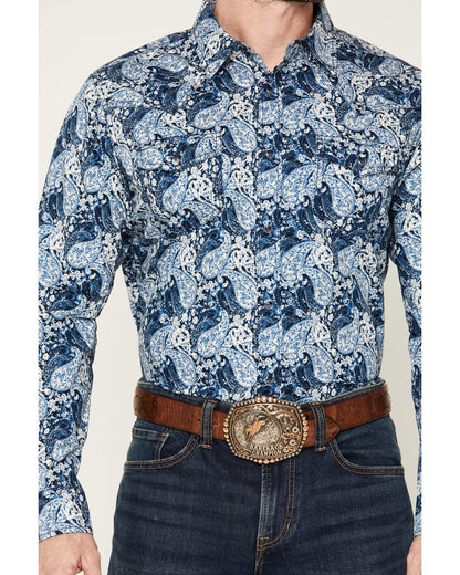 Cody James Men's Escape Route Paisley Print Long Sleeve Snap Western S