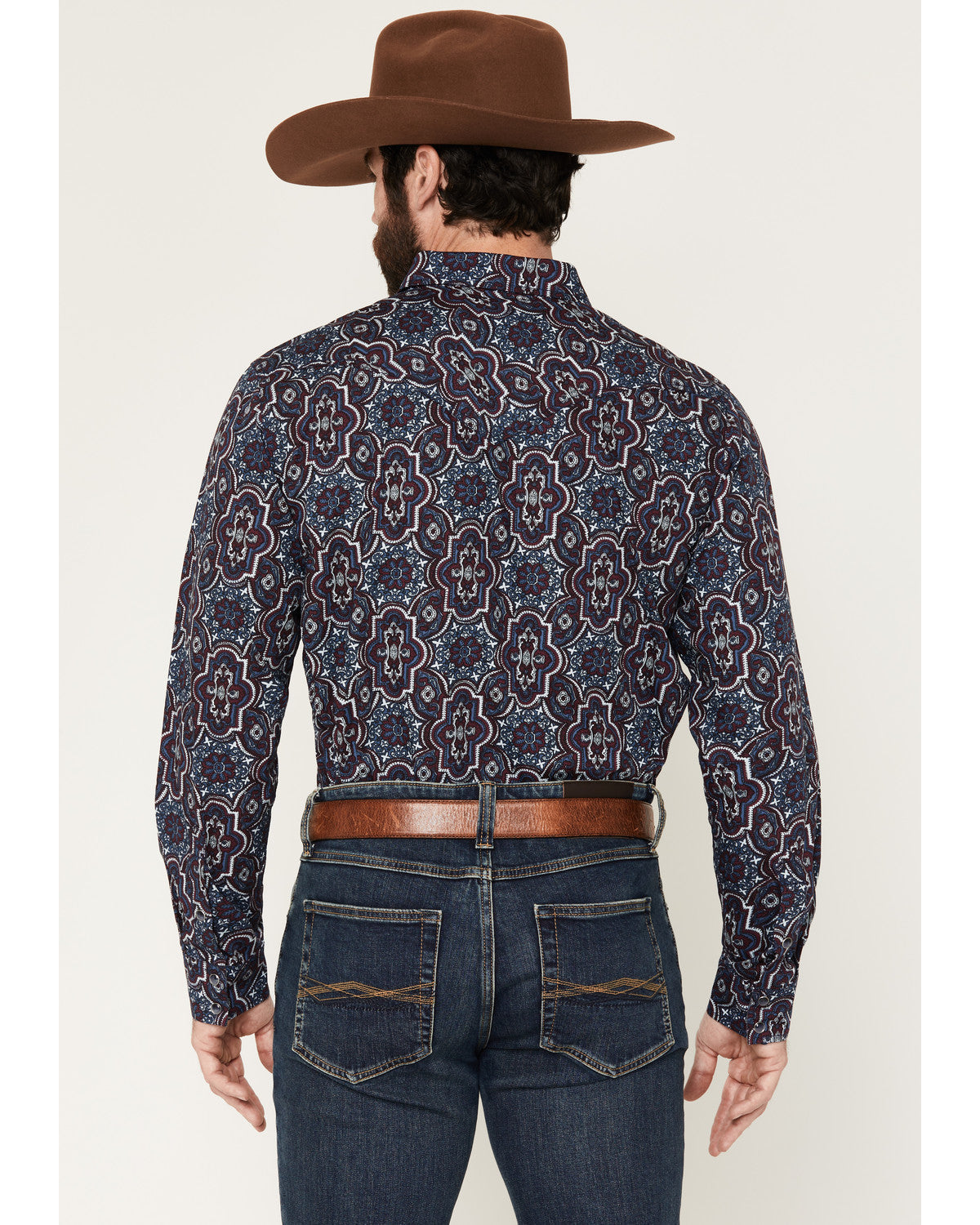 Cody James Men's Muddy Medallion Print Long Sleeve Snap Western Shirt